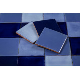 Azula - Patchwork bleu de carreaux unicolores - 30 pièces