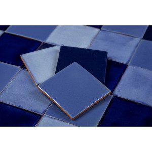 Azula - Patchwork bleu de carreaux unicolores - 30 pièces