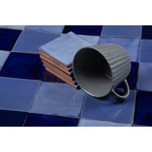 Azula - Patchwork bleu de carreaux unicolores - 30 pièces