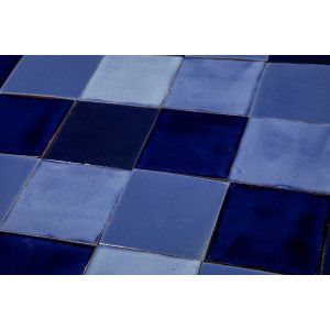Azula - Patchwork bleu de carreaux unicolores - 30 pièces