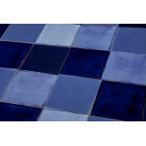 Azula - Patchwork bleu de carreaux unicolores - 30 pièces