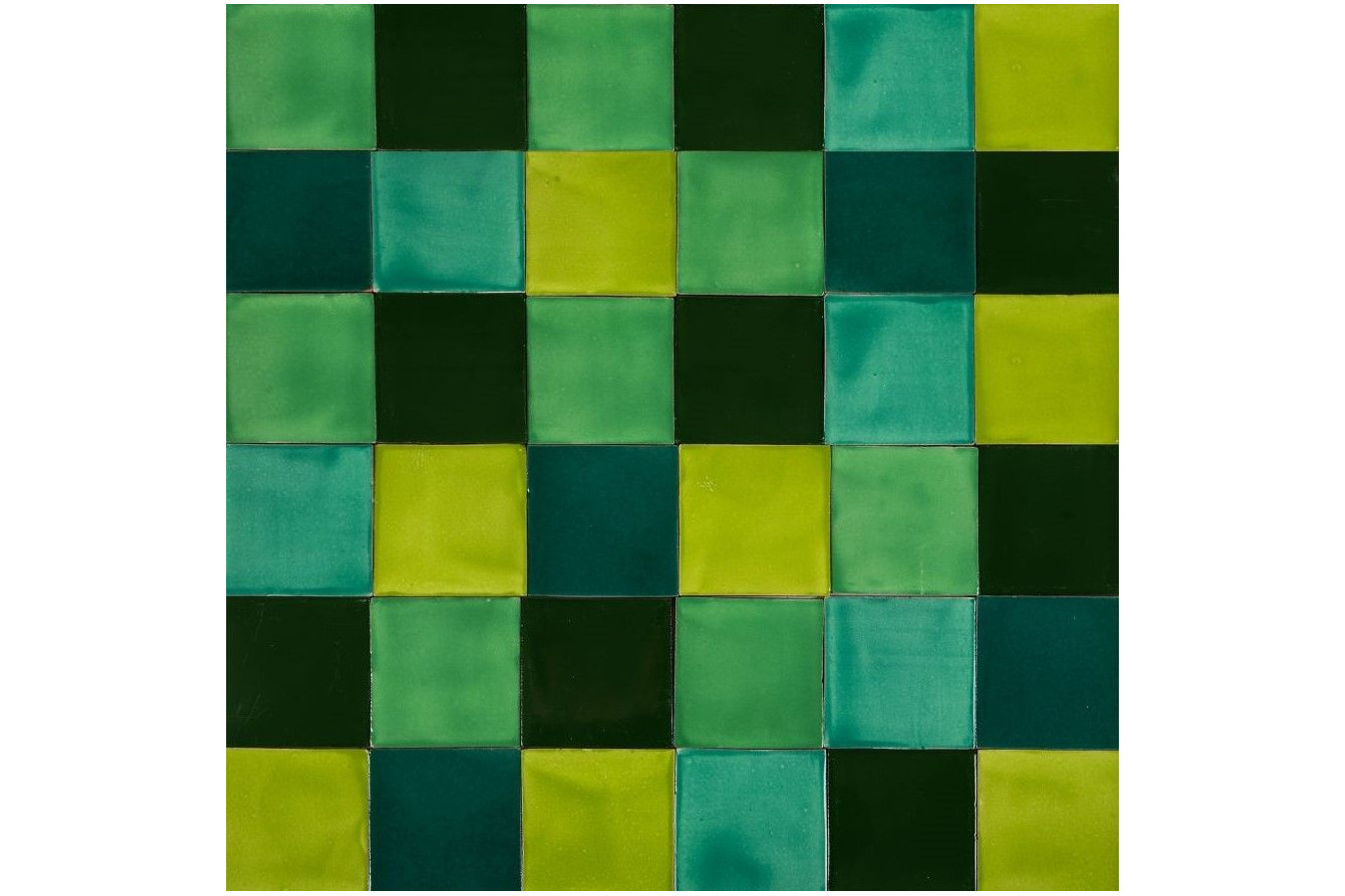 Verta - Patchwork vert de carreaux unicolores - 30 pièces
