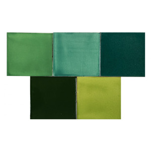 Verta - Patchwork vert de carreaux unicolores - 30 pièces