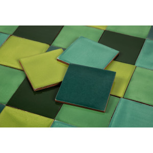 Verta - Patchwork vert de carreaux unicolores - 30 pièces