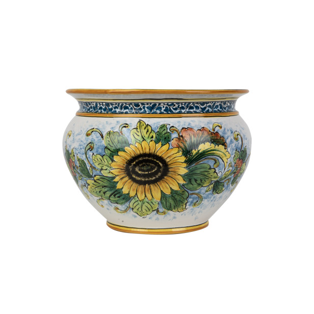 Vaso di girasoli M - Pot en céramique sicilienne