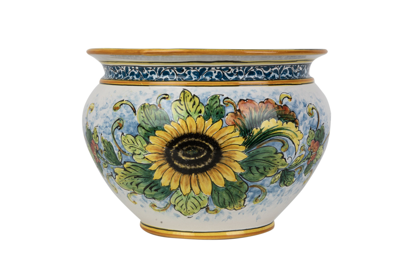 Vaso di girasoli M - Pot en céramique sicilienne