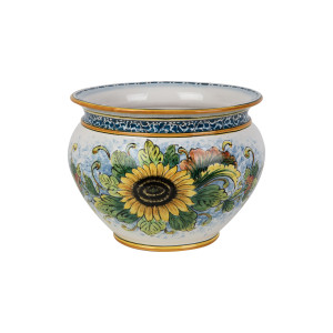 Vaso di girasoli M - Pot en céramique sicilienne