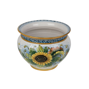 Vaso di girasoli M - Pot en céramique sicilienne