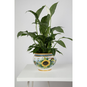 Vaso di girasoli M - Pot en céramique sicilienne