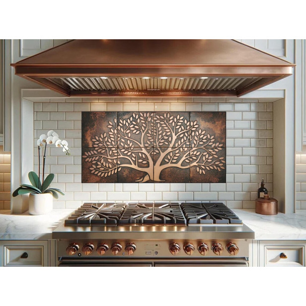 Arbre de vie en cuivre - carreaux muraux en cuivre