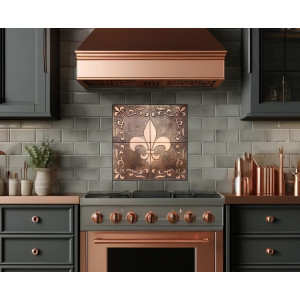 Carreaux muraux en cuivre avec motif Fleur de lis