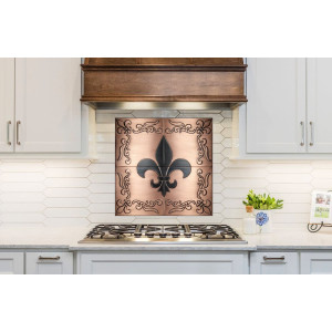 Carreaux muraux en cuivre avec motif Fleur de lis