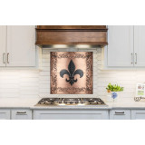 Carreaux muraux en cuivre avec motif Fleur de lis