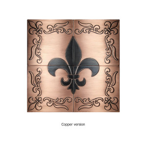 Carreaux muraux en cuivre avec motif Fleur de lis