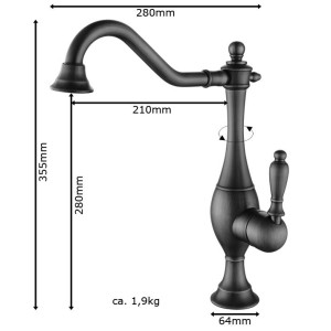 Gaspar - Mitigeur de lavabo rétro