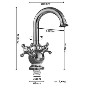 Vidal - Robinet de bassin en argent avec motif