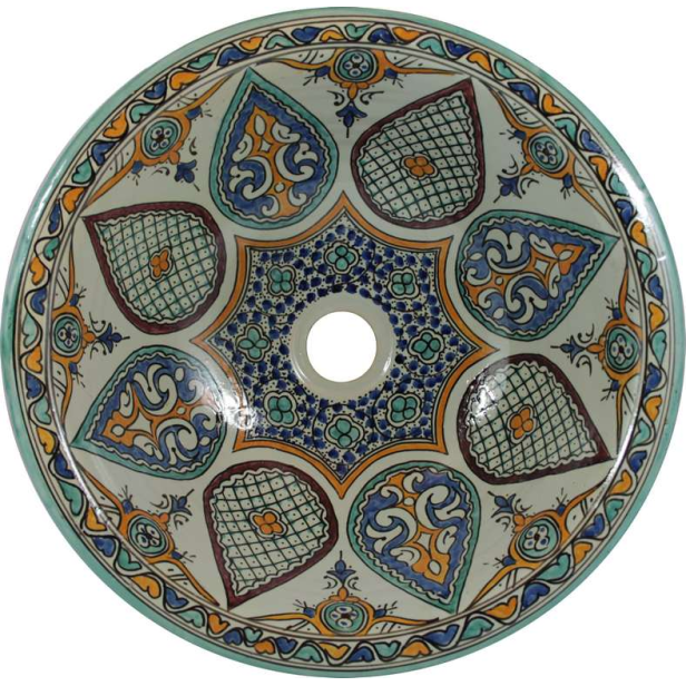 Leilana - Kolorowa umywalka ceramiczna z Maroka