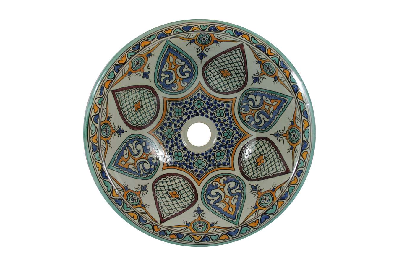 Leilana - Kolorowa umywalka ceramiczna z Maroka