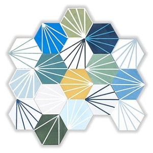 Patchwork płytki cementowe heksagonalne