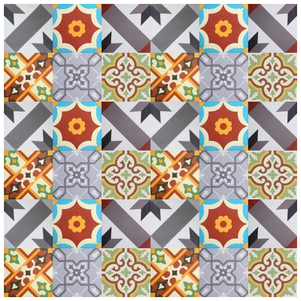 Patchwork klasyczne płytki cementowe
