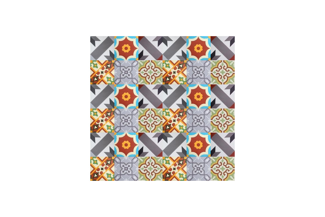 Patchwork klasyczne płytki cementowe